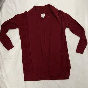 Small maroon cardigan
